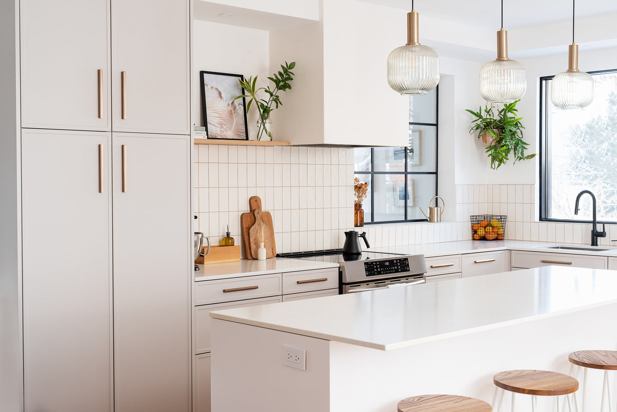 Image showing custom Swedish Door thermofoil cabinet doors on an Ikea kitchen